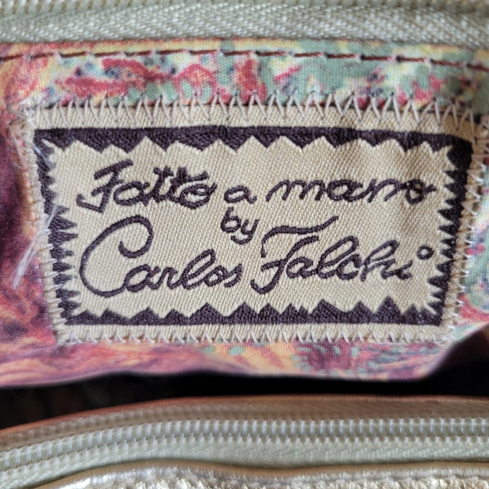 CARLOS FALCHI Vintage Genuine Leather Handbag. - Picture 12 of 13